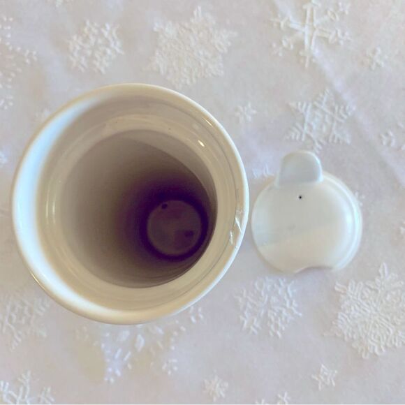 Rae Dunn Hustle Travel Coffee Cup Off White Ceramic Mug with Lid - Picture 3 of 5